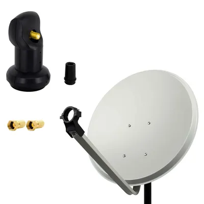 Produktbild von PremiumX SAT Anlage 60cm Satellitenschüssel ALU Single LNB 2x F-Stecker