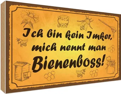 Produktbild von vianmo Holzschild 30x40 cm bin kein Imker Bienenboss Dekoration