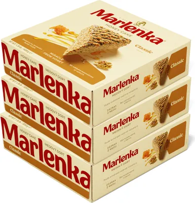 Immagine prodotto di MARLENKA® Torta al miele con noci Pacchetto economico - Confezione da 3, torta al miele, torta, pasticceria (3 x 800 g)