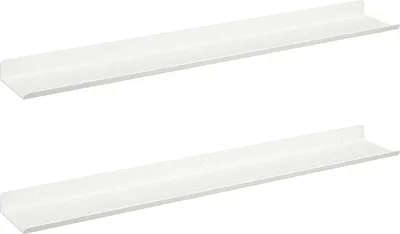 Zdjęcie produktu dla vidaXL Półka wisząca, 2 szt., biała, 60 x 8,5 x 2,5 cm, stal