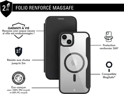 Image de Folio Magsafe IP15 Plus Noir