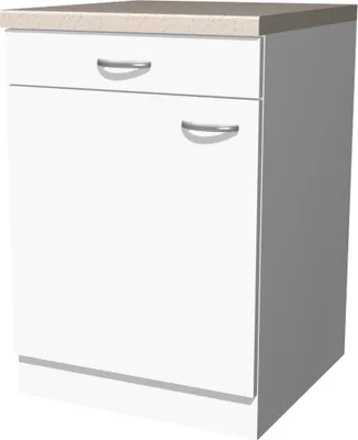 Produktbild von Küchen Unterschrank - Küchenschrank 60 cm breit in Weiß