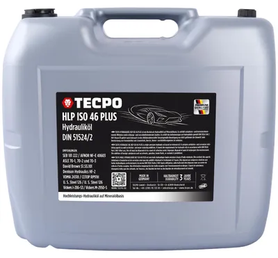 Produktbild von TECPO Hydrauliköl 20 Liter HLP 46 ISO VG Viskosität Hydraulikoel Hydraulikflüssigkeit Hydraulikfluid für Hochleitung Hochdruck
