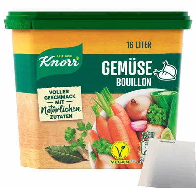 Produktbild von Knorr Würzbasis Gemüse Bouillon für 16l (320g Packung) + usy Block