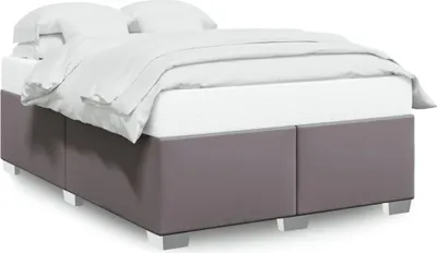 Image de Maison Exclusive - Sommier gris 140 x 190 cm en similicuir