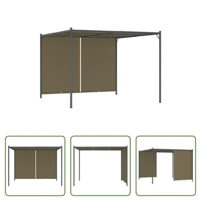 Immagine prodotto di The Living Store Pergola da giardino con tetto estensibile 3x3 m Taupe 180 g/m²