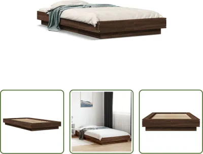Produktbild von The Living Store Bettgestell Braun Eichen-Optik 90x190 cm Holzwerkstoff