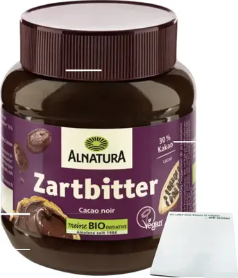 Produktbild von Alnatura  Zarbitter Creme (350g Glas) + usy Block