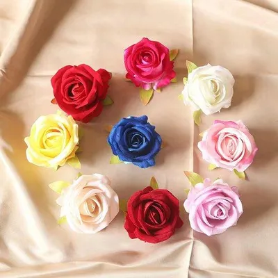 Produktbild von 6 Stück künstliche Rosenköpfe, natürlich aussehende künstliche Rosenblätter, dekorative Blumen, für Wohnkultur, Hochzeitsdekoration, DIY-Blumenarrangements, Dekorationen für Partys, Festdekoration (B)