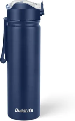 Isoliertrinkflasche mit Strohhalm, 720 ml - Auslaufsicher und spülmaschinenfest