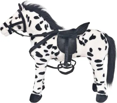 Immagine prodotto di Cavallo in Peluche in Piedi Nero e Bianco XXL
