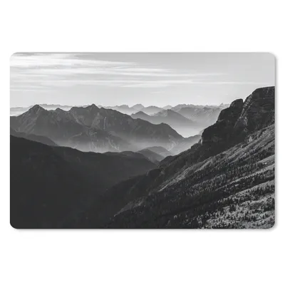 Produktbild von MuchoWow® Schreibtischunterlage Berge - Natur - Nebel 60x40 cm - XXL Mauspad - Großes Mauspad