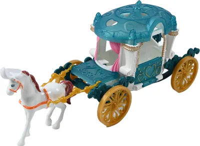 Produktbild von Märchenhafte Kutsche mit Pferd für Mini Puppen Prinzessin Spielzeug Karosse Mädchen