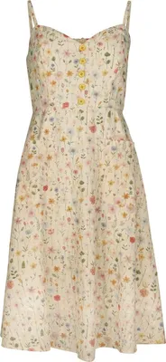 Produktbild von Voodoo Vixen Mittellanges Kleid Damen Flower Print Embroidered Flare Sundress multicolor XL