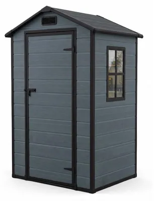 Imagen del producto de Caseta de jardín Velo Antracita Mazovia, para uso durante todo el año, resistente a los rayos UV y a las heladas, impermeable, de PVC, color antracita, 103x202x134 cm