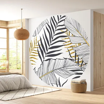 Produktbild von Runde Tapete / Kreis - Lumaléa - Botanisches Motiv - Standardpapier 170 g, abwaschbar - Durchmesser 130 cm
