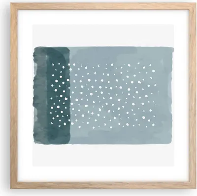 Produktbild von Gerahmtes Poster - Rahmen in heller Eiche - Aquarell Modern Blau - 40x40 cm - Wand Bild - Wanddeko - Wandbilder - Kunstposter - Wandposter - Bilderrahmen - Bilder - Kunstdruck - P2NAC40x40-4550