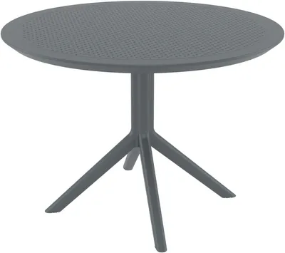 Obrázok produktu pre Bistro stôl Sky, 105 cm – záhradný stôl odolný voči poveternostným vplyvom | Farba: tmavosivá | Rozmery: 105x105x74 cm