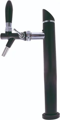 Produktbild von Schanksäule Modell Tower CNS Schwarz 40 mm Ø 1-leitig inkl. Zierring Chrom-Finish