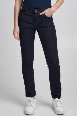 Zdjęcie produktu dla b.young BYLOLA BYLUNI JEANS BYLUNI JEANS - spodnie jeansowe damskie ze szlufkami slim fit
