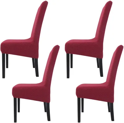 Obrázek produktu pro 4 kusy krytů židlí Stretch Elastan kryt židle pro jídelnu Hotel Banquet (červená)