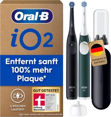 Produktbild von Oral-B iO Series 2 Elektrische Zahnbürsten Doppelp. 2 Aufsteckbürsten Reise-Etui