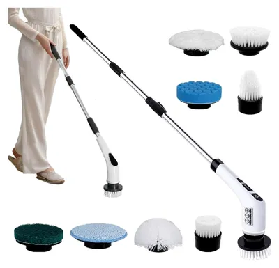 Produktbild von Fliesenbürste zur Reinigung der Dusche, 9-in-1 Bodenbürste mit langem Griff