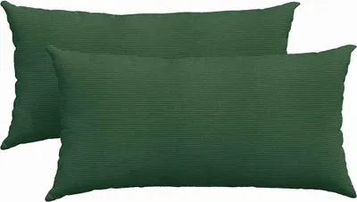 Image de vidaXL Coussins de canapé 2 pièces vert foncé 80 x 40 cm tissu velours côtelé