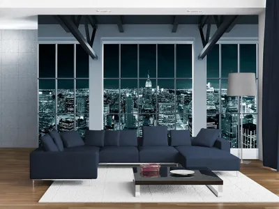 Produktbild von Vlies Fototapete 350x256 cm Tapeten Wandtapete XXL Stadt City New York Panorama Fenster c-A-0074-a-d