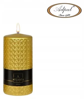 Produktbild von Adpal Stumpenkerze Atlanta Metallic Gold 150/70