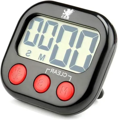 Image de Minuteur de cuisine numérique noir avec grand écran LCD