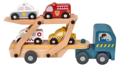Produktbild von Abschleppwagen aus Holz mit Rettungswagen, Adam Toys