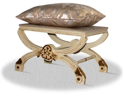 Immagine prodotto di Casa Padrino Sgabello barocco crema oro argento 60 x 40 x h. 50 cm