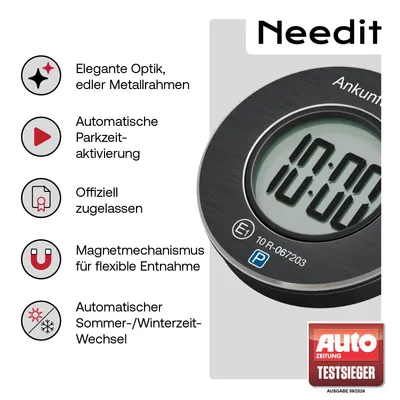 Obrázok produktu pre Elektrická parkovacie hodinky Needit ParkOne, čierna