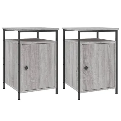 Produktbild von Nachttische 2 Stk. Grau Sonoma 40x42x60 cm Holzwerkstoff