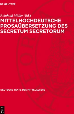 Produktbild von Mittelhochdeutsche Prosaübersetzung des Secretum secretorum