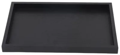 Image de Plateau de service en bois massif, rectangulaire, pour thé, café et snacks. Couleur : noir. Dimensions : 30 x 24 cm et 25 x 18 x 2 cm