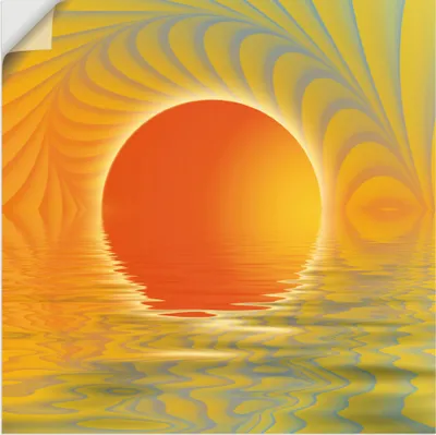 Produktbild von ARTland Wandbild, selbstklebend Abstrakter Sonnenuntergang Größe: 50x50 cm
