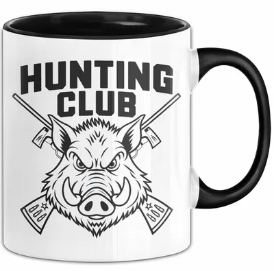 Produktbild von Wildschwein Jäger Tasse Geschenk Lustige Geschenkidee Spruch (Schwarz)