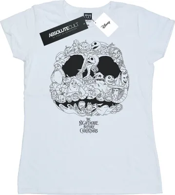 Produktbild von Disney - "Nightmare Before Christmas Jack-O-Lanterns" T-Shirt für Damen BI35675 (L) (Weiß)