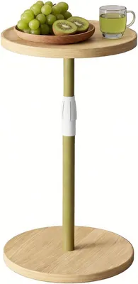 Obrázek produktu pro Malý, nastavitelný přistavovací stolek z přírodního dřeva, úsporný design, vhodný do obývacího pokoje