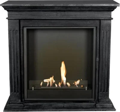 Image de Xaralyn cheminée à éthanol - Cadiz BIU-SBU - noir pierre naturelle - 3 kW chauffage - cheminée encastrable incluse - cheminée décorative