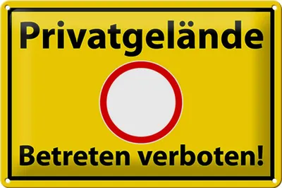 Produktbild von Blechschild Hinweis 30x20cm Privatgelände Betreten Verboten