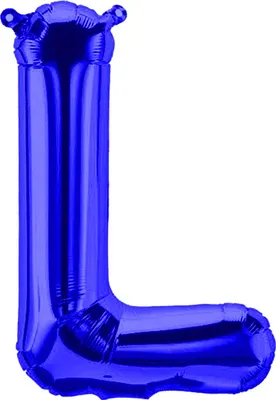 Produktbild von Folienballon Buchstabe L, blau, ca. 40 cm, für Luftbefüllung