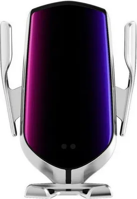 Zdjęcie produktu dla R1 Automatyczne zamykanie 10W Samochodowy bezprzewodowy ładowarka dla iPhone Xs Huawei LG Induction Infrared Qi Phone Holder Silver