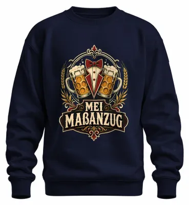 Produktbild von Mei Maßanzug   Bierkrug Trachtenshirt Lederhose Sweatshirt Pullover, Navy, S