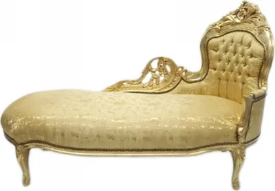 Produktbild von Casa Padrino Barock Chaiselongue "King" Gold Muster / Gold - Möbel Antik Stil
