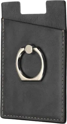 Image de Porte-carte de crédit à fixation magnétique, noir, compatible avec la plupart des smartphones.