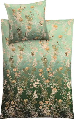 Produktbild von Kleine Wolke Bettwäsche Satin Zahra Pistaziengrün 155 x 220 cm und 80 x 80 cm