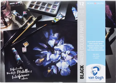 Produktbild von Van Gogh Schwarzer Aquarellpapierblock, 12 Blätter, 360 g,  29,7 x 21 cm (A4)